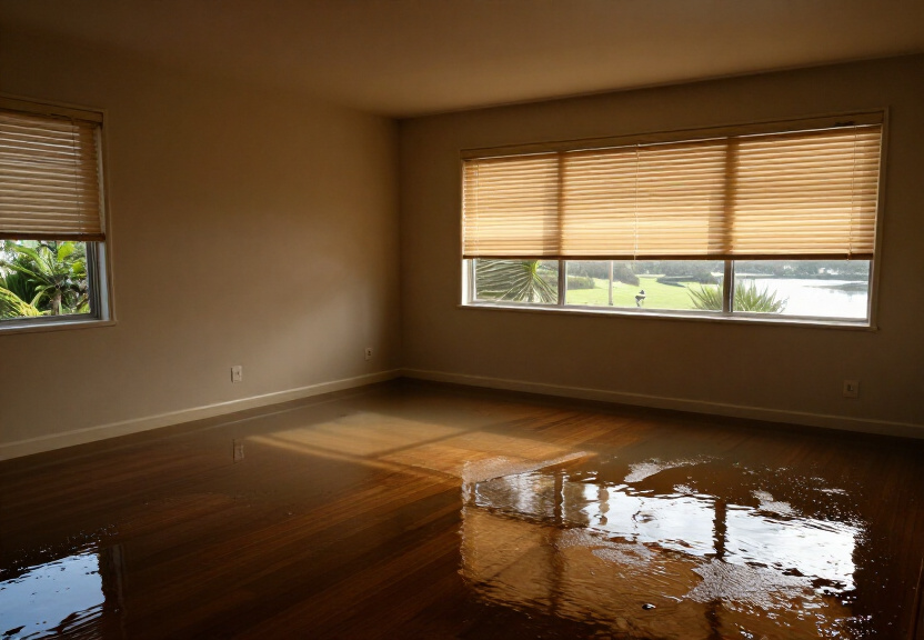 Water-damaged carpet in Glen Alpine home before drying
